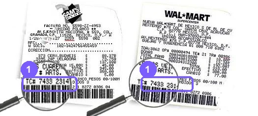 Ticket de ejemplo publicado por el portal de Walmart