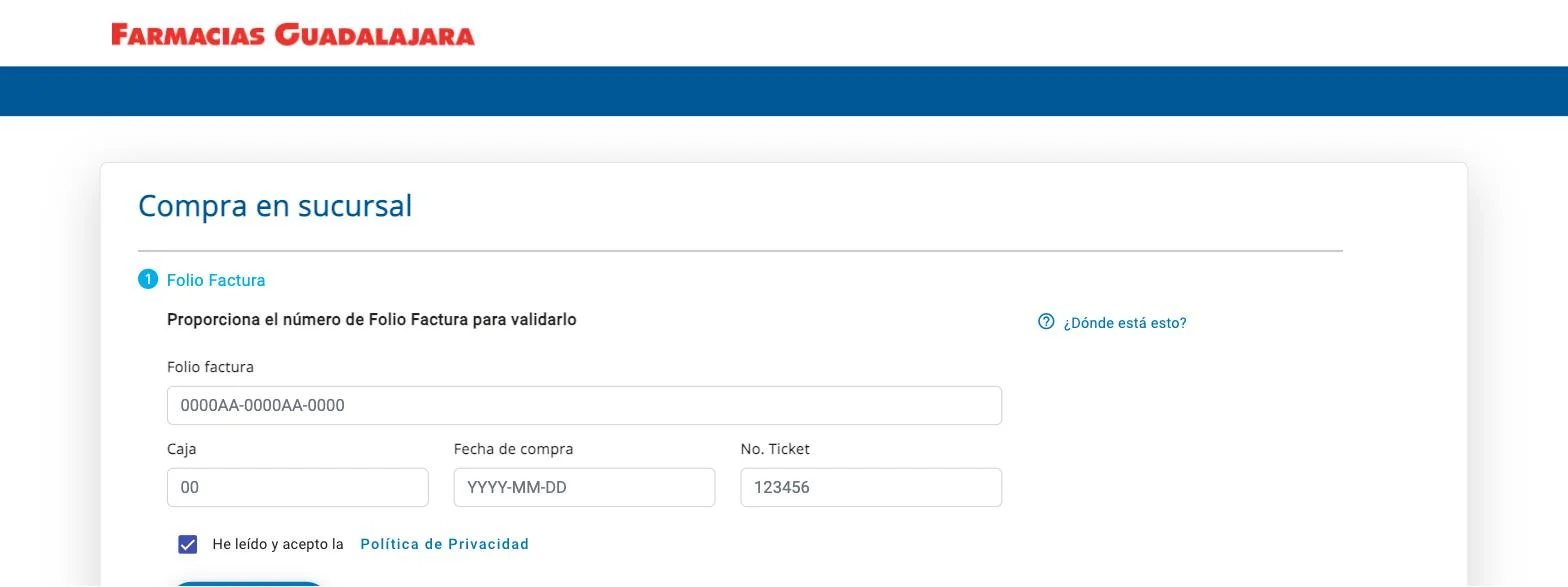 Portal de facturación — captura real